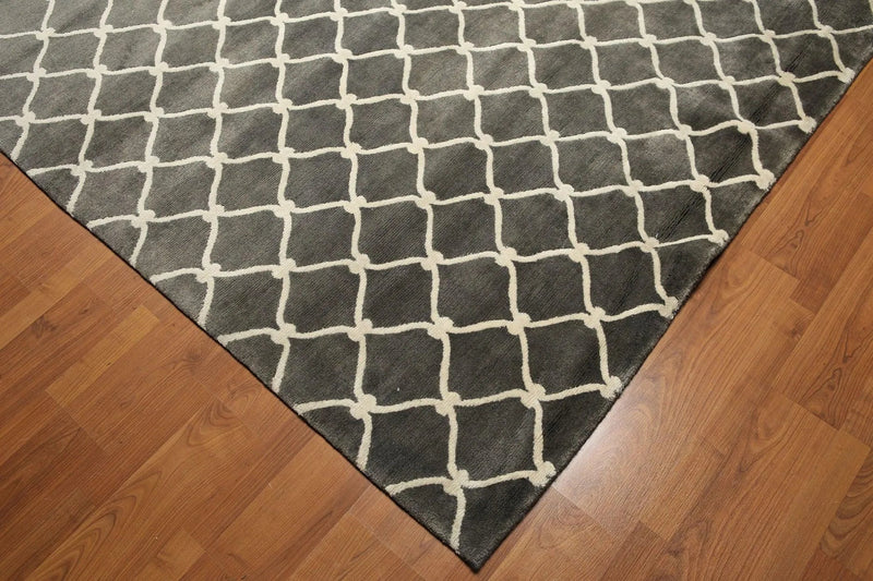 8' x 11' High end 100% wool Tibetan Hand Knotted Designer Rug Modern Gray