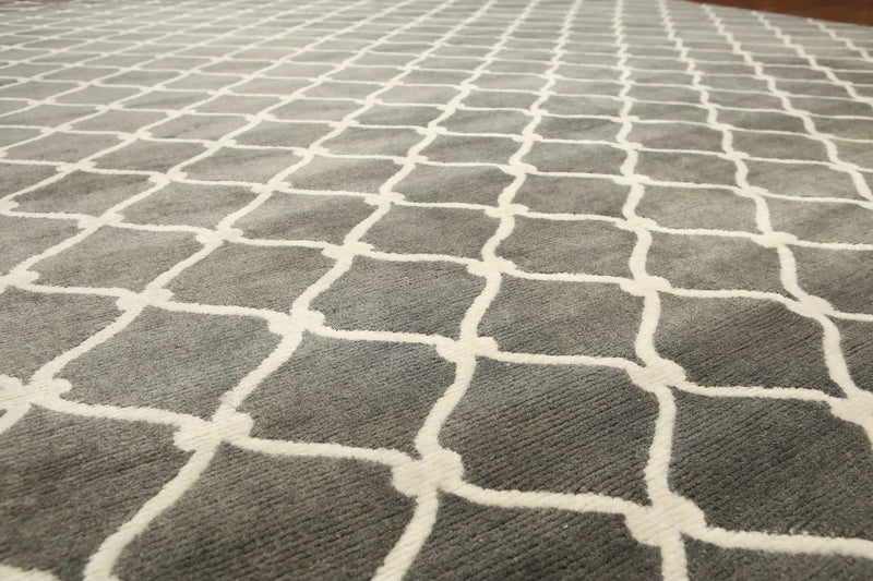 8' x 11' High end 100% wool Tibetan Hand Knotted Designer Rug Modern Gray