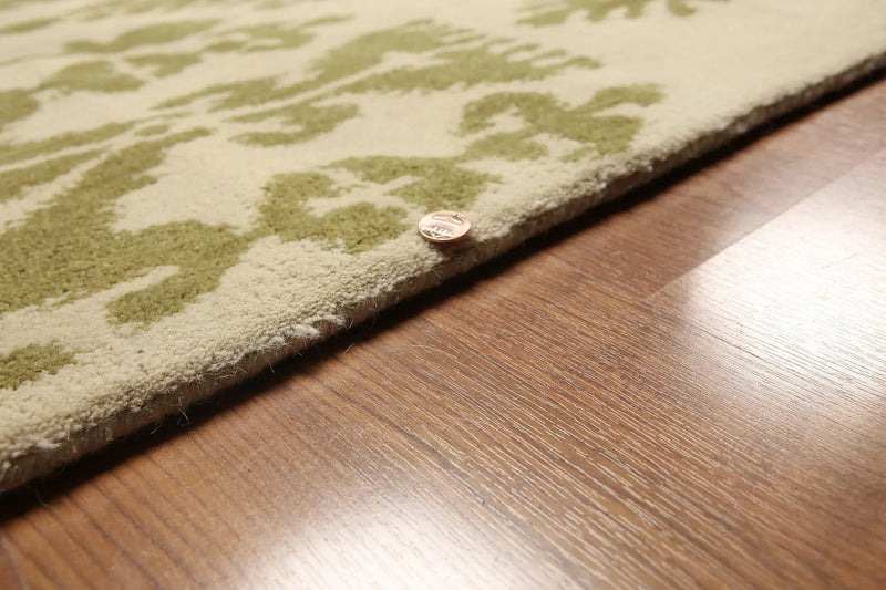 8x11 Vanilla & Mustard Handmade 100% Wool Traditional Oriental Area Rug