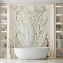Soft White with Sage Green Vein 24x48 Matte Porcelain Large Format Tile (2 pack, 15.42 sq ft/case) by Apollo Tile