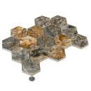 Brown 9x13 Polished Hexagon Porcelain Mosaic Tile (9 pack, 7.09 sq ft/case)