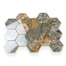 Brown 9x13 Polished Hexagon Porcelain Mosaic Tile (9 pack, 7.09 sq ft/case)