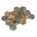 Brown 9x13 Polished Hexagon Porcelain Mosaic Tile (9 pack, 7.09 sq ft/case)