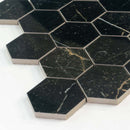 Sable Black 9x13 Polished Hexagon Porcelain Mosaic Tile (9 pack, 7.09 sq ft/case)