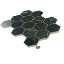 Sable Black 9x13 Polished Hexagon Porcelain Mosaic Tile (9 pack, 7.09 sq ft/case) - Sample