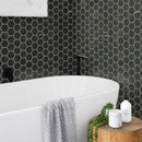 Sable Black 9x13 Polished Hexagon Porcelain Mosaic Tile (9 pack, 7.09 sq ft/case)