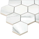 Cotton White 9x13 Polished Hexagon Porcelain Mosaic Tile (9 pack, 7.09 sq ft/case) - Sample