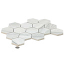 Cotton White 9x13 Polished Hexagon Porcelain Mosaic Tile (9 pack, 7.09 sq ft/case) - Sample