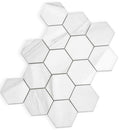 Cotton White 9x13 Polished Hexagon Porcelain Mosaic Tile (9 pack, 7.09 sq ft/case)