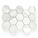 Cotton White 9x13 Polished Hexagon Porcelain Mosaic Tile (9 pack, 7.09 sq ft/case)