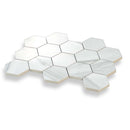 Cotton White 9x13 Polished Hexagon Porcelain Mosaic Tile (9 pack, 7.09 sq ft/case) - Sample