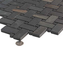 Black 12x12 Matte Basketweave Porcelain Mosaic Tile (5 pack, 4.84 sq ft/case)