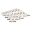 Alabaster White 12x12 Matte Basketweave Porcelain Mosaic Tile (5 pack, 4.84 sq ft/case) - Sample