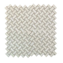 Alabaster White 12x12 Matte Basketweave Porcelain Mosaic Tile (5 pack, 4.84 sq ft/case) - Sample
