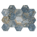 Hale Navy 9x13 Polished Hexagon Porcelain Mosaic Tile (9 pack, 7.09 sq ft/case)