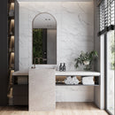 White 12x36 Matte Fluted Ceramic Large Format Tile (4 pack, 11.63 sq ft/case)