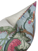 Indienne Jacobean Pillow Cover in Raspberry Teal, Thibaut Pillows