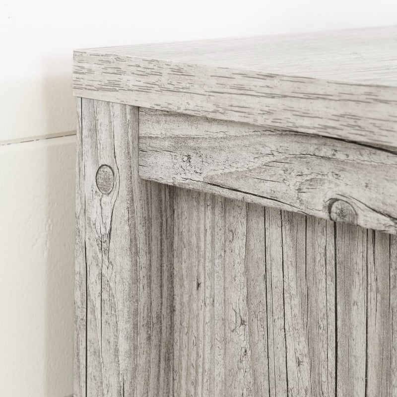 Modern Washed Pine 2 Drawer Nightstand Cubby Storage Shelf, photo 3 of 5