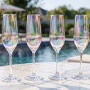 Iridescent Champagne Glasses Premium Barware Gift Elegant Drinkware Collection