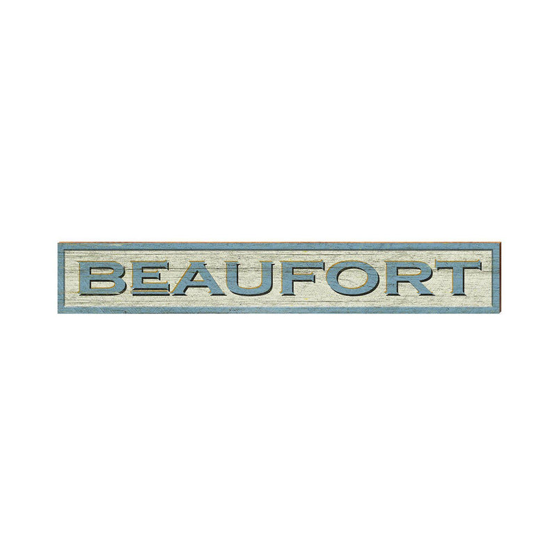 Beaufort Coastal White Sign | Wall Art Print on Real Wood