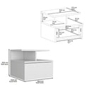 Floating Nightstand 12"H, Wall Mounted with Single Drawer and 2-Tier Shelf