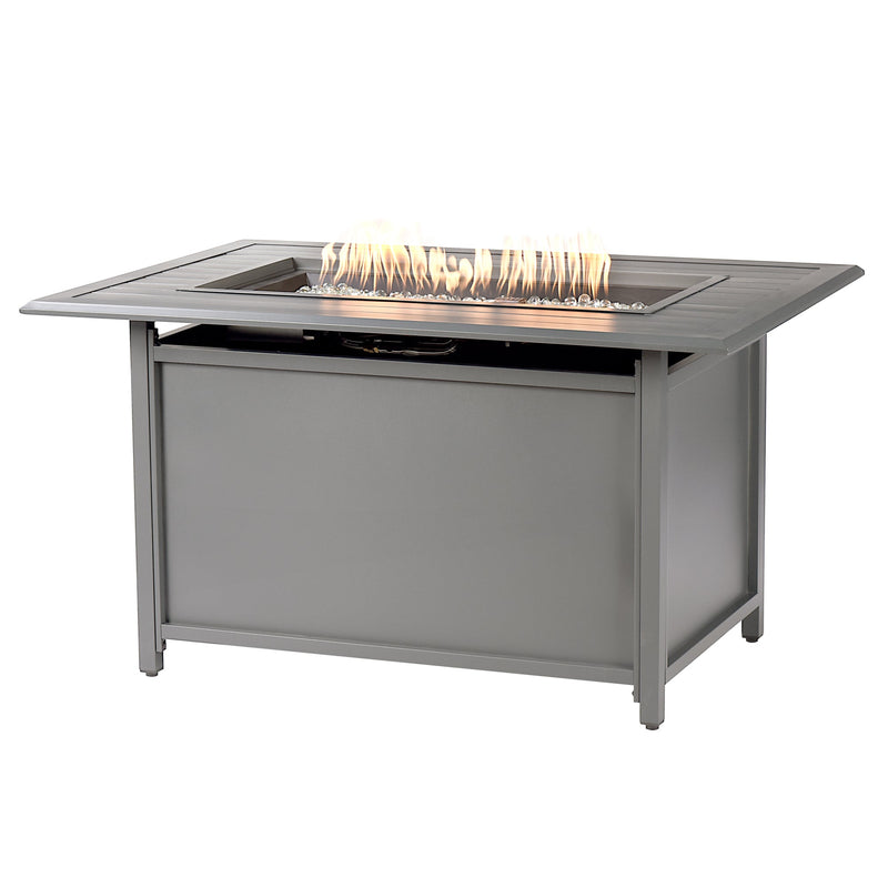 Aluminum 46-in Rectangular Propane Fire Table, Beads, Covers and Lid
