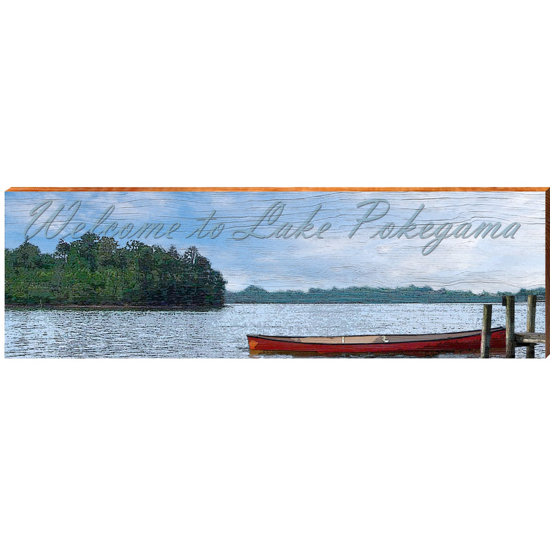 Welcome to Lake Pokegama Sign | Wall Art Print on Real Wood