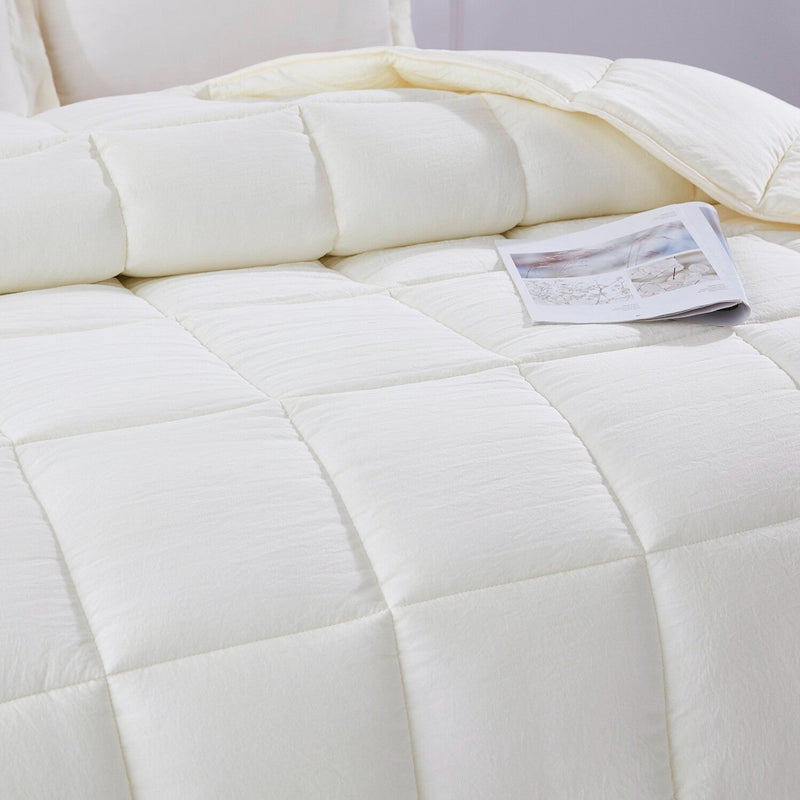 King Size Off White 3 Piece Microfiber Reversible Comforter Set, photo 2 of 4