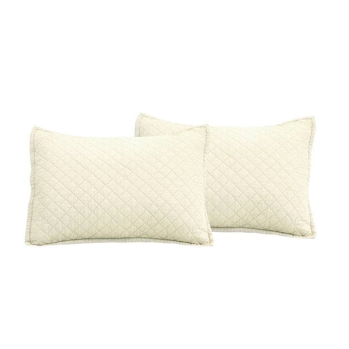 King/CAL King Lightweight Cotton Linen Ivory Reversible 3-PC Quilt Set, photo 3 of 3