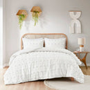 Full/Queen 3-Piece Ivory Pompom Microfiber Comforter Set