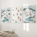 Festive Holiday Home Decor Christmas Village Set by Wall Art Set