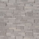 Iceland gray splitface ledger panel 6X24 natural travertine wall tile LPNLTICEGRY624 product shot multiple tiles top view