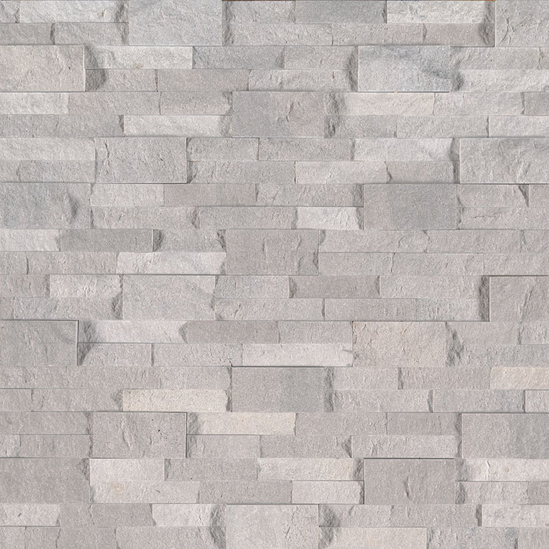 Iceland gray splitface ledger panel 6X24 natural travertine wall tile LPNLTICEGRY624 product shot multiple tiles top view