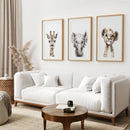 Cute Set of 3 Watercolor Jungle Animal Wall Art by Wall Art Set