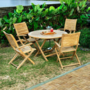Naples Natural Teak Outdoor Patio Folding Chair with Arm Rests by NORDICTEAK.COM