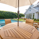 Naples Natural Teak Outdoor Foldable Round Dining Table - 47" by NORDICTEAK.COM