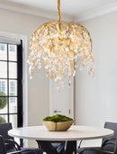 Idyllic Glass Leaves Chandelier