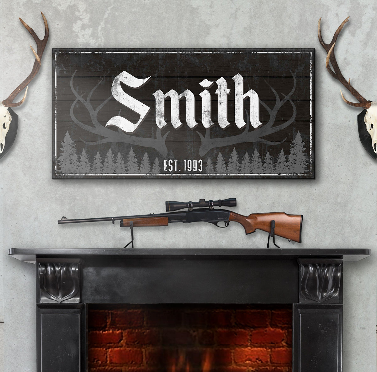 Rustic Family Antler Sign III, photo 2 of 8