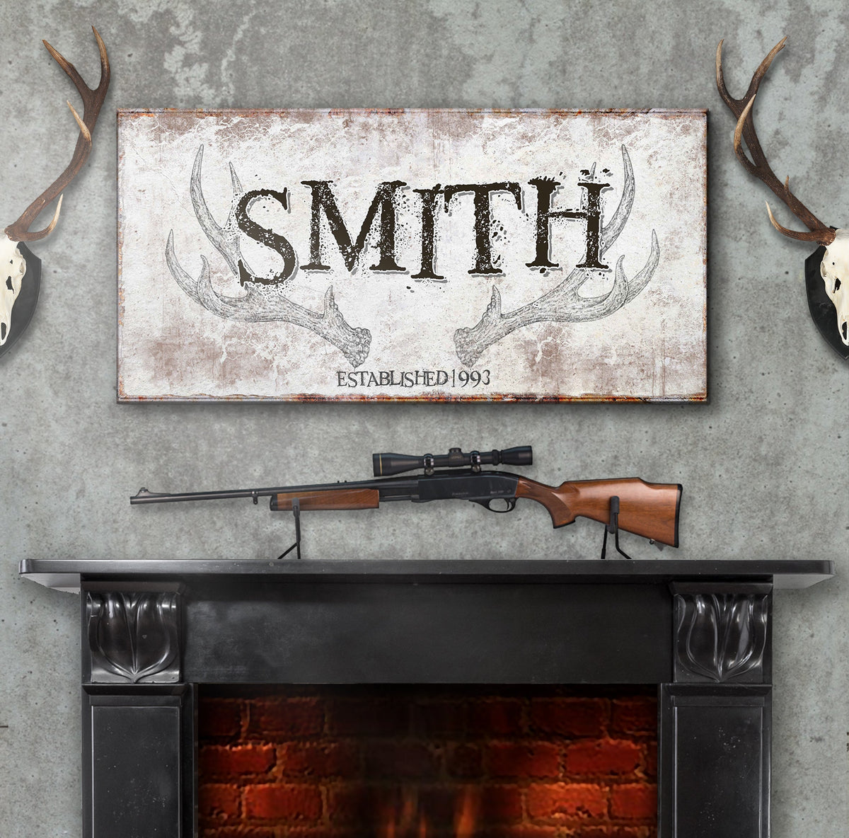 Rustic Family Antler Sign, photo 2 of 10