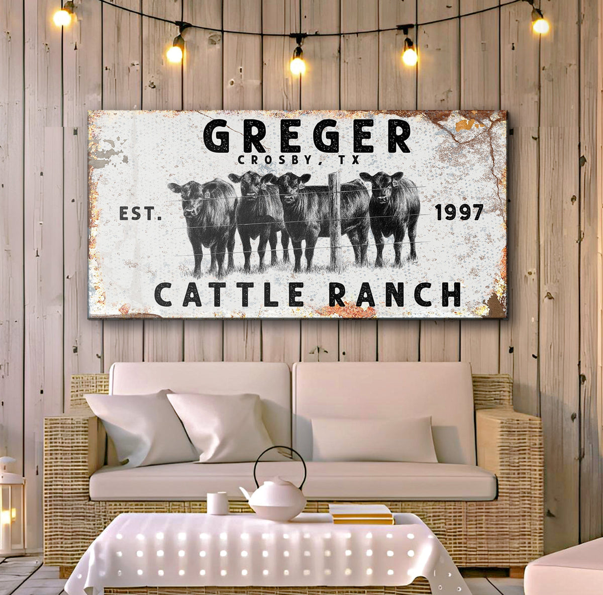 Cattle Ranch Rustic Sign, photo 3 of 11