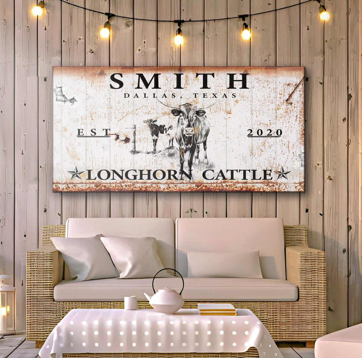 Longhorn Rustic Cattle Sign II, photo 2 of 8