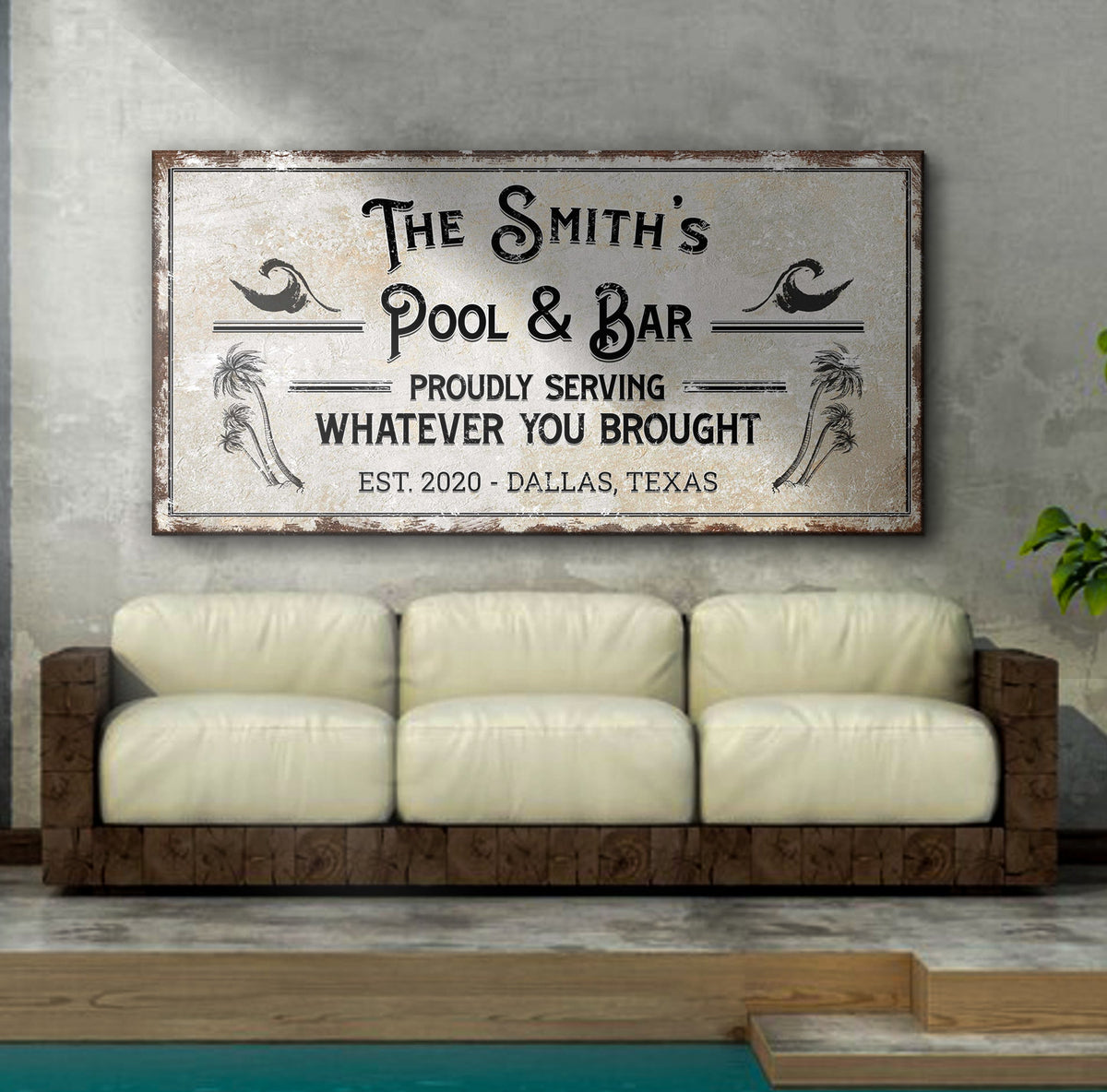 Personalized Rustic Pool Sign, photo 2 of 10