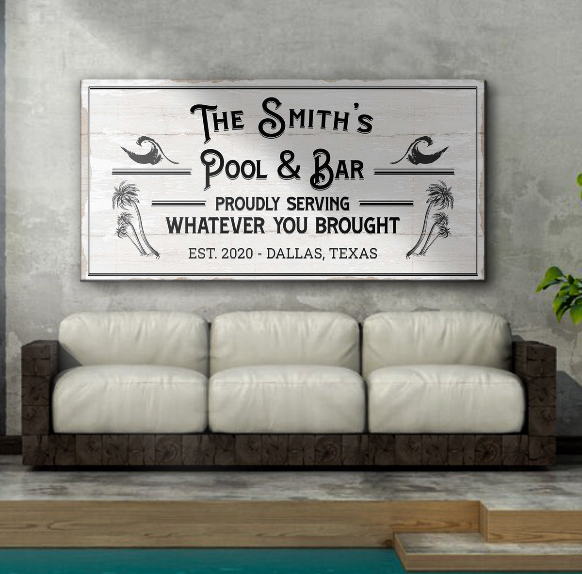 Personalized Rustic Pool And Bar Sign III, photo 2 of 8