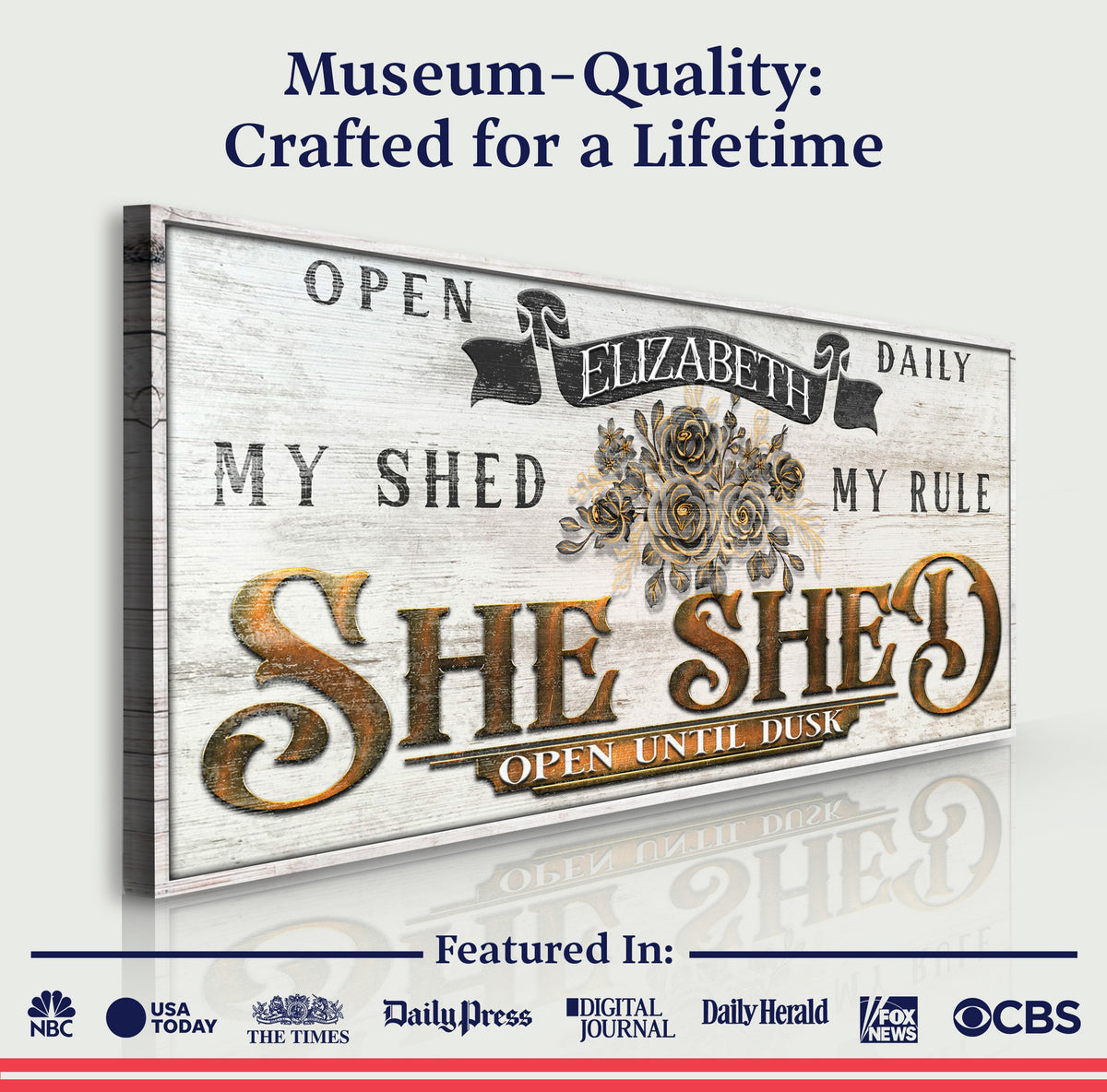 Personalized She Shed Sign X, photo 4 of 8