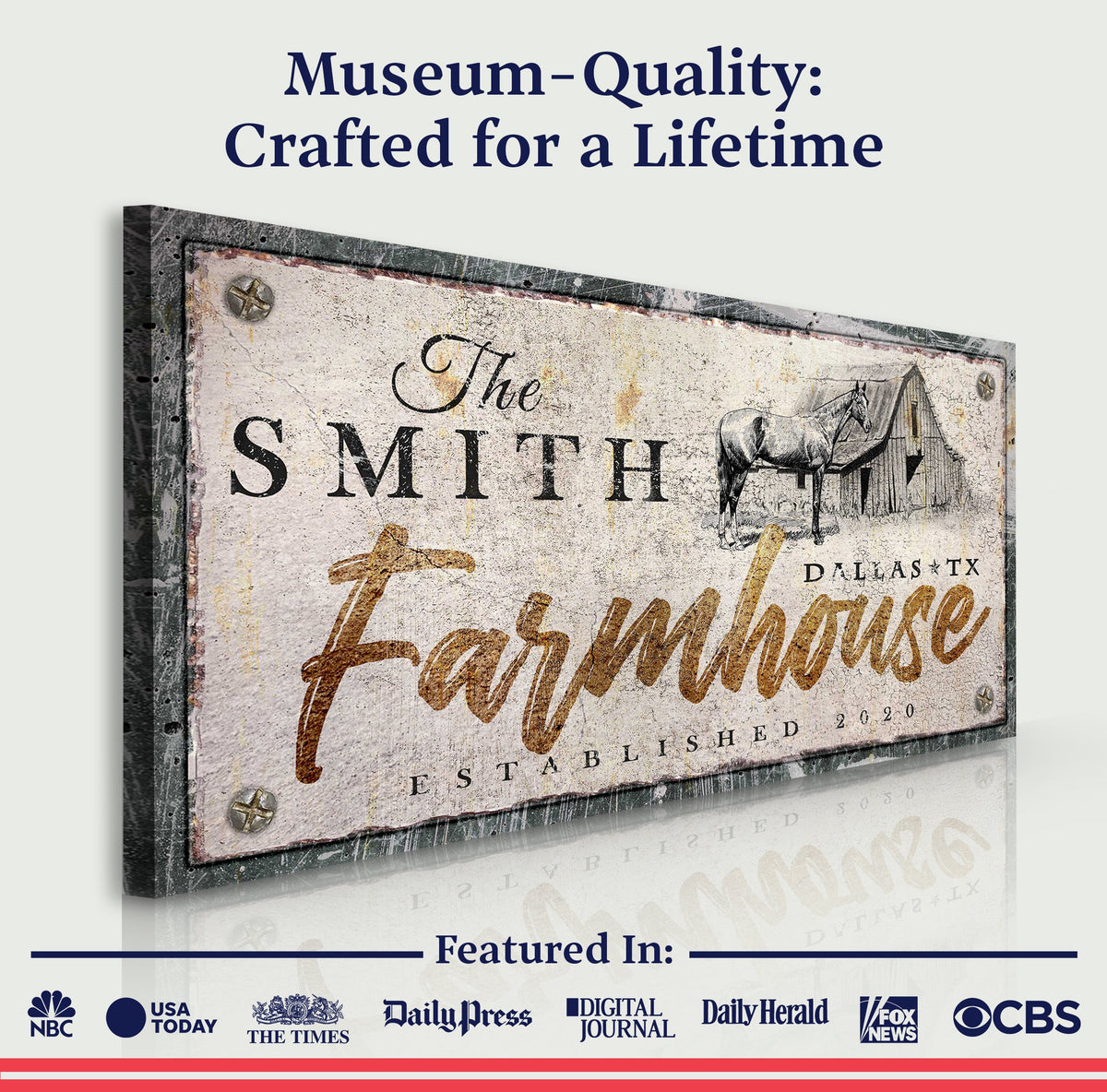 Rustic Horse Farmhouse Sign III, photo 3 of 8