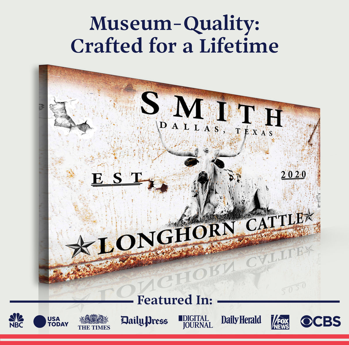 Longhorn Rustic Cattle Sign, photo 4 of 9