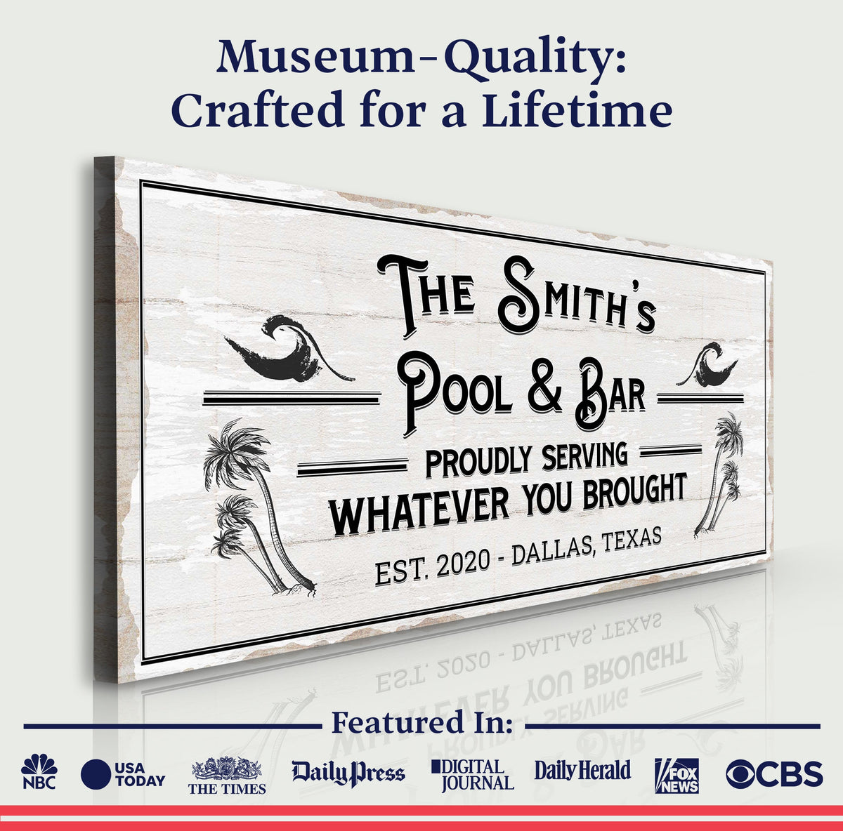 Personalized Rustic Pool And Bar Sign III, photo 3 of 8