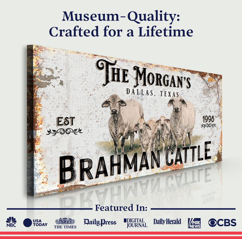 Personalized Brahman Cattle Sign II