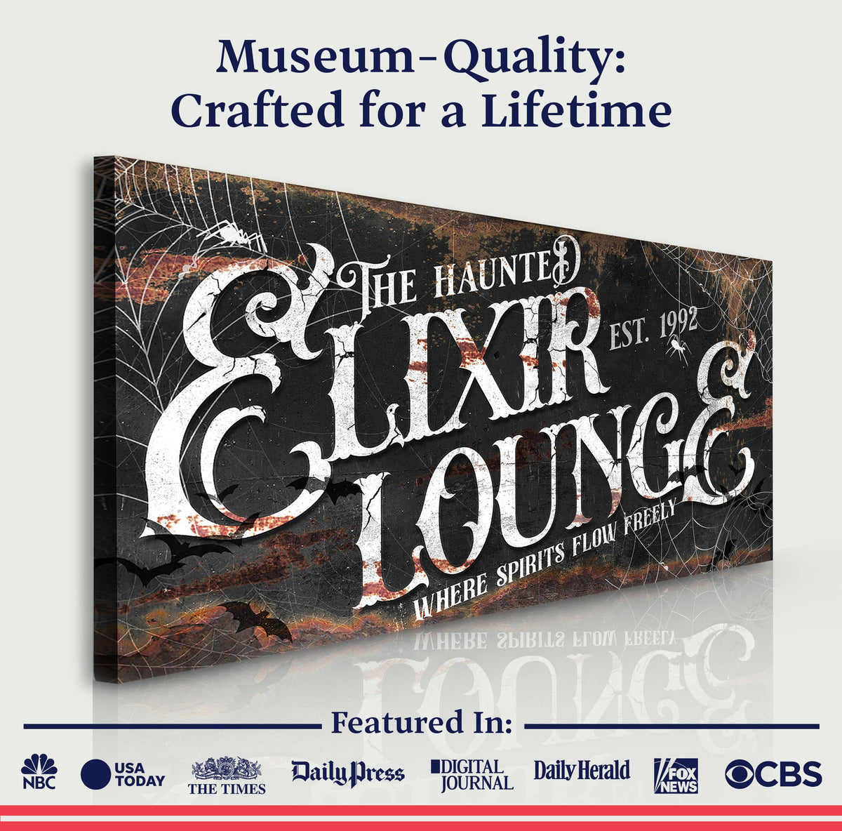 The Haunted Elixir Lounge Halloween Sign III, photo 5 of 8