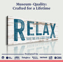 Relax You're on Lake Time Sign